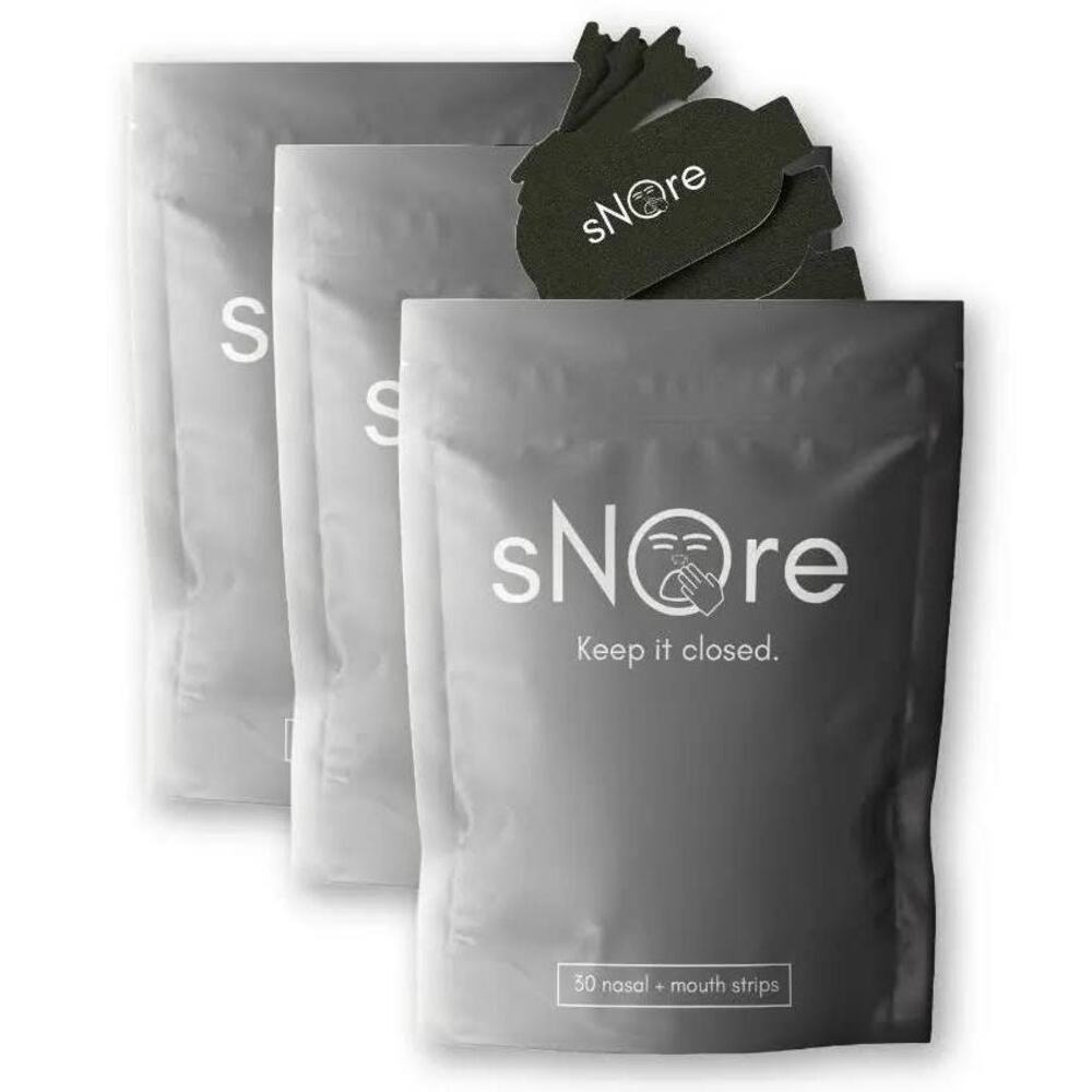sNOre Mouth Tape & Nasal Strips - 30 day supply of each